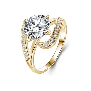 Solitaire Round Cut Cubic Zirconia Ring 2.7 ct